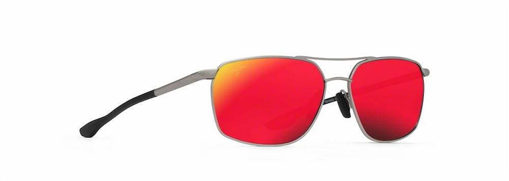 NEW MAUI JIM unisex - puu kukui sunglasses in silver/ hawaii lava